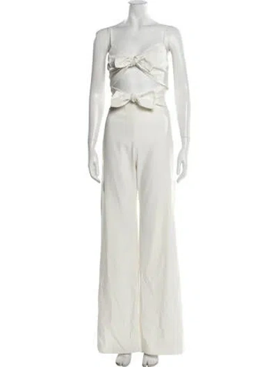 Pre-owned Anne Barge V-neck Jumpsuit W/ Tags In Neutrals