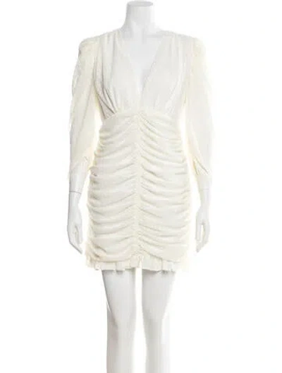Pre-owned Anne Barge V-neck Mini Dress W/ Tags In Neutral