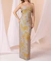 Anne Barge Bryn Maxi Wrap Dress In Mustard/steel In Multi