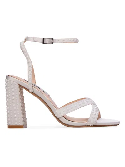 Anne Barge Women's Perle Satin Sandals In White