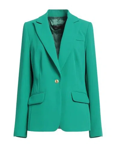 Anne Belin Woman Blazer Green Size 16 Pes - Polyethersulfone