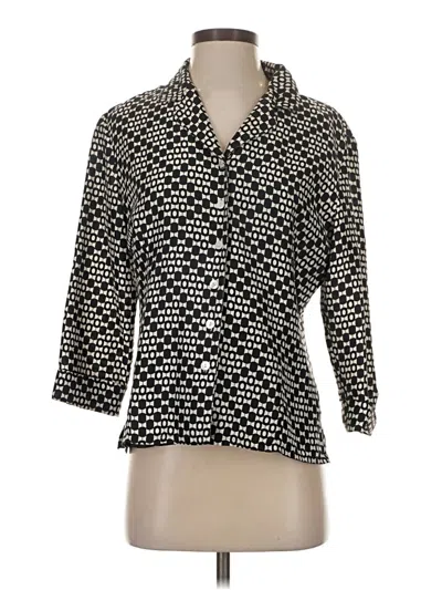 Pre-owned Anne Carson Silk Cardigan Sweater In Black