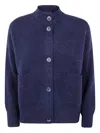 Anne Claire Button-down Cardigan In Blue