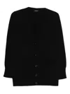 Anne Claire Button Pocket Cardigan In Black