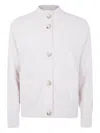 Anne Claire Button-up Cardigan In White