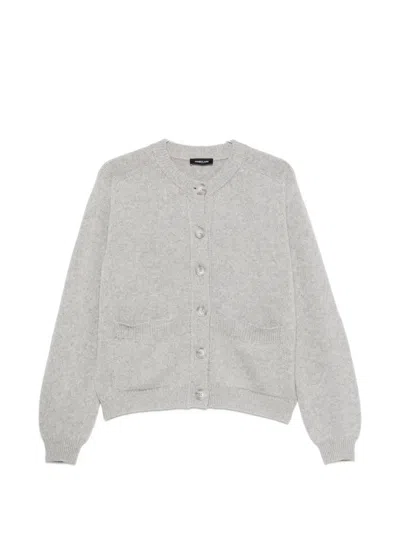 Anne Claire Button-fastening Patch-pocket Cardigan In Gray