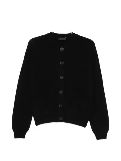 Anne Claire Button-up Cardigan In Black