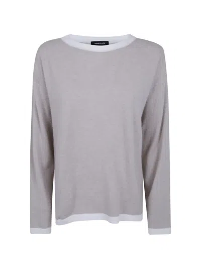 Anne Claire Contrast-trim Wool Sweater In Neutral