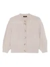 Anne Claire Crew-neck Cardigan In Neutral