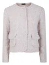 Anne Claire Frayed-pocket Jacket In Neutral