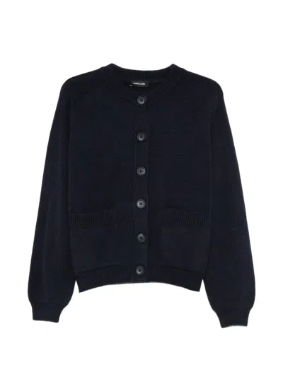 Anne Claire Patch-pocket Button-up Cardigan In Blue