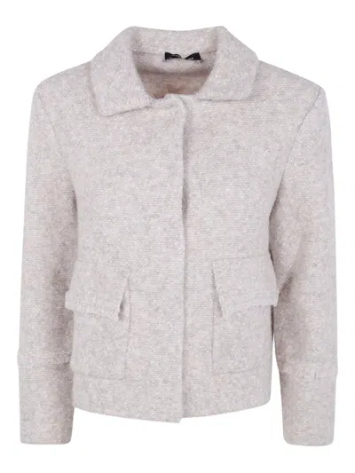 Anne Claire Pocket Fringed Cardigan In Neutral