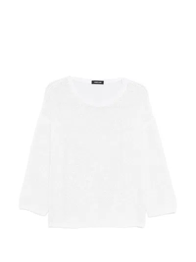 Anne Claire Round-neck Sweater In White