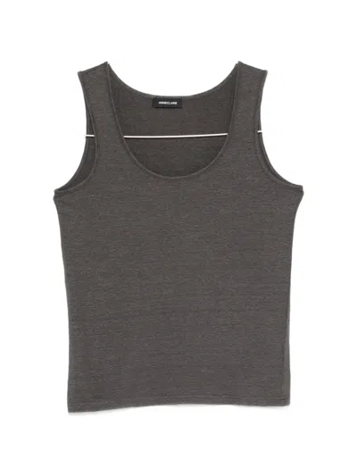 Anne Claire Scoop-neck Tank Top In Gray