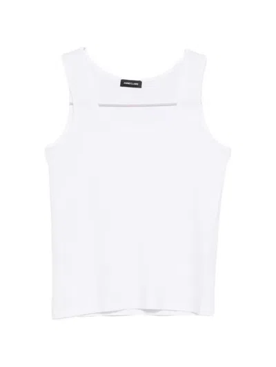 Anne Claire Scoop-neck Tank Top In White