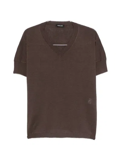 Anne Claire V-neck Knitwear In Brown