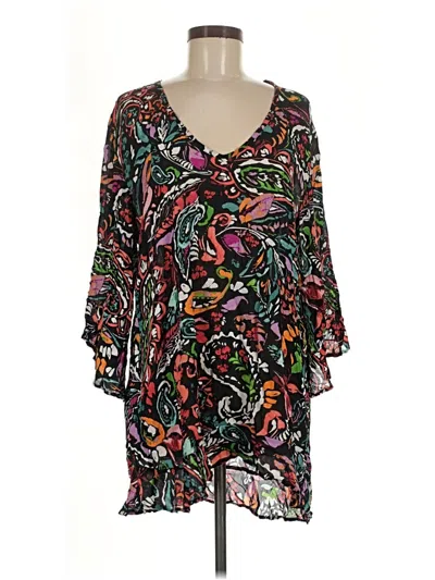 Pre-owned Anne Cole 3/4 Sleeve Blouse In Black