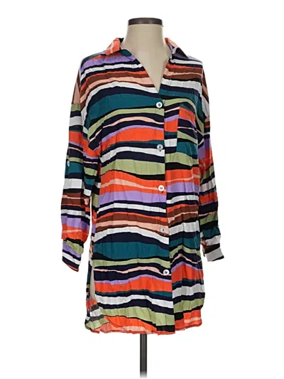 Pre-owned Anne Cole 3/4 Sleeve Blouse In Orange