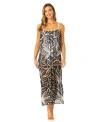 Anne Cole Adjustable Maxi Dress With Seashell Trim Cover Up In Black