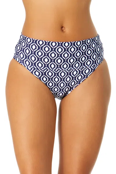 Anne Cole Azzurra Geo Soft Band High Waist Swim Bottom In Multi