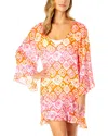 Anne Cole Bell Sleeve Flounce Tunic In Pink
