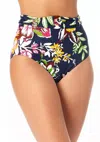 ANNE COLE BELTED HIGH WAIST SWIM BOTTOMS IN TROPICAL BLOOM