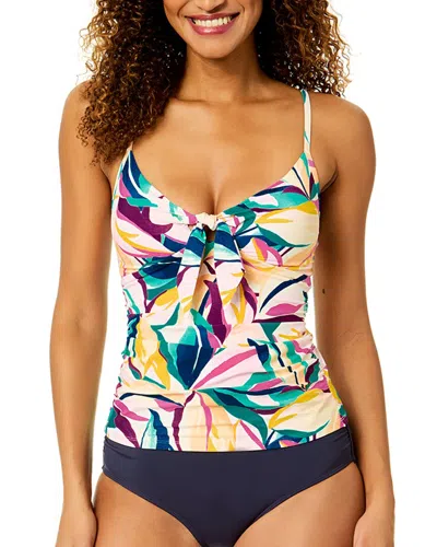 Anne Cole Bunny Tie Keyhole Front Tankini In Multi