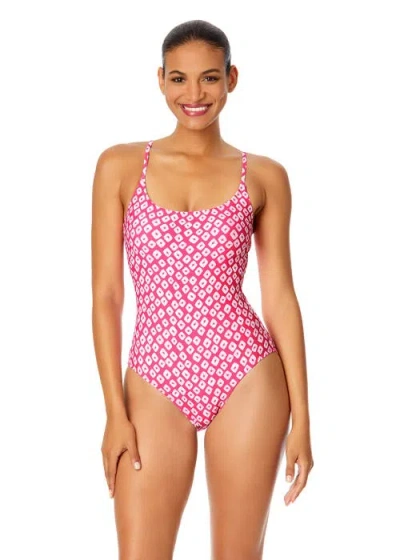 Anne Cole Classic Lingerie Maillot One Piece Swimsuit In Blue