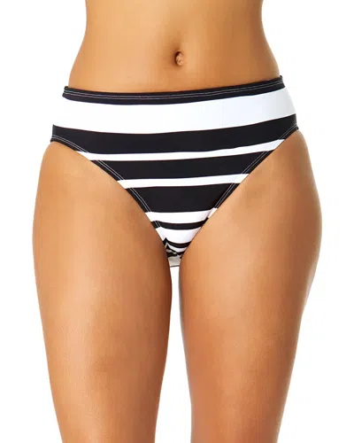 Anne Cole Clean Midrise Bottom In Bkwh-black/white