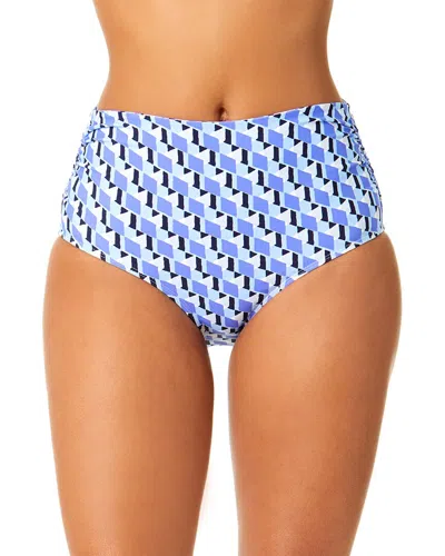 Anne Cole Convertible Shirred Bottom In Blue