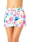 Anne Cole Drape Front Mid Rise Swim Skirt Bottom In Paisley Drape
