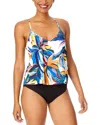 Anne Cole Riviera Floral Easy Triangle Tankini Swim Top In Multi