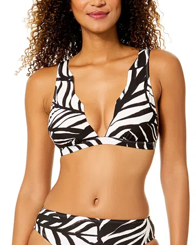 Anne Cole Elongated Tri Underwire Top In Black