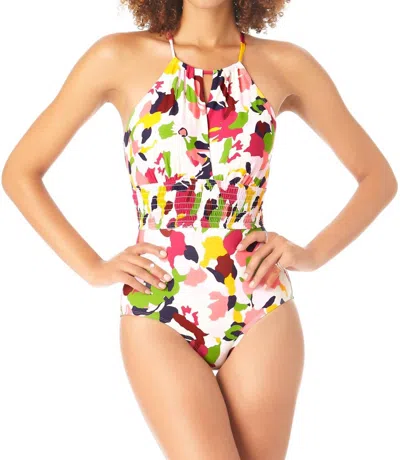 Anne Cole Floral One Piece Swimsuit In Camo Petal/multi