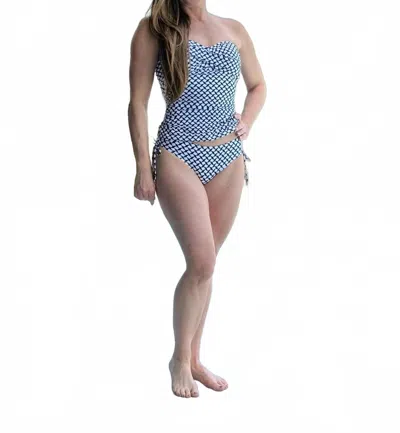Anne Cole Geo-patterned Tankini Set In Blue White