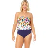 Anne Cole Gradient Floral Strapless Blouson Keyhole One Piece Swimsuit In Gradient Floral