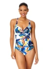 Anne Cole Gradient Floral Underwire Surplice One Piece Swimsuit In Riviera Floral