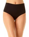 Anne Cole Live In Color Textured High Waist Swim Bottom In Black