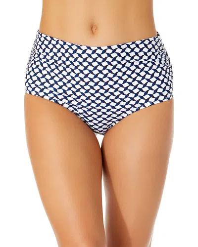 Anne Cole Hi Waist Shirred Bottom In Black