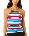 Anne Cole High Neck Tankini In Multi