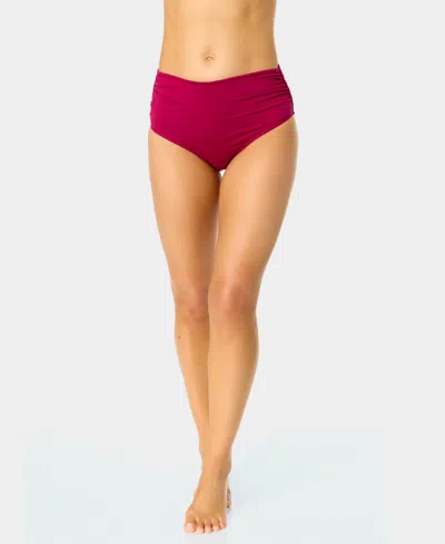 Anne Cole High-waist Bikini Bottoms In Brown