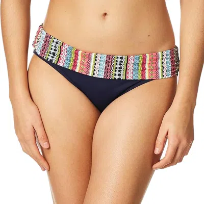 Anne Cole Jet Stripe Fold Bikini In Multi
