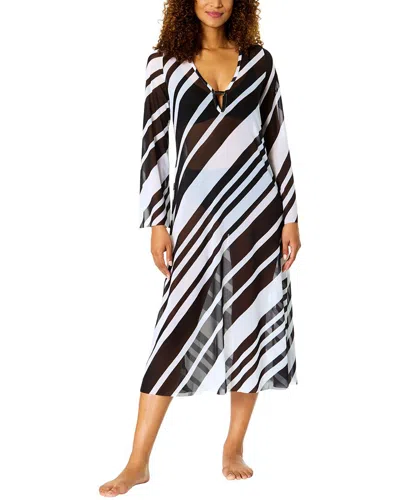 Anne Cole Keyhole Mesh Maxi Dress In Black