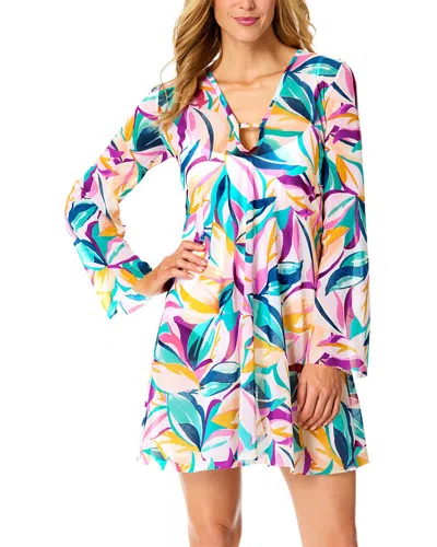 Anne Cole Keyhole Mesh Maxi Dress In Multi