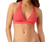 Anne Cole Lace Crochet Banded Halter Bikini Bra In Watermelon In Pink