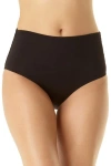 Anne Cole Live In Color Convertible High Waist Shirred Swim Bottom In Black