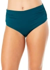 Anne Cole Live In Color Convertible High Waist Shirred Swim Bottom In Green