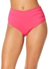 Anne Cole Live In Color Convertible High Waist Shirred Swim Bottom In Pink Glow