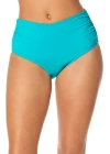 Anne Cole Live In Color Convertible High Waist Shirred Swim Bottom In Seafoam Green