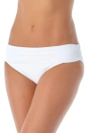 Anne Cole Live In Color Convertible High Waist Shirred Swim Bottom In White